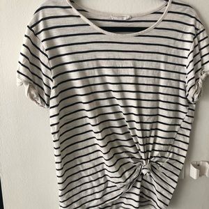 Striped Shirt w/ tie front